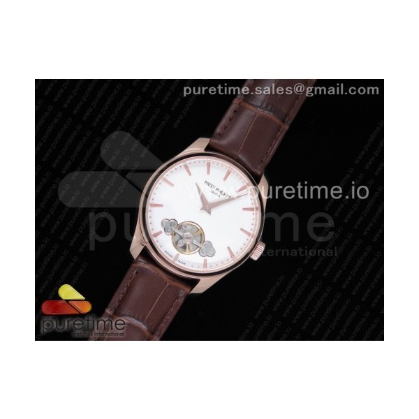 ML공장 파텍필립 클래식 디 에로틱 타임피스 로즈골드금장 화이트다이얼 가죽스트랩 Classic The Erotic Timepiece RG White Dial RG Markers on Brown Leather Strap A23J