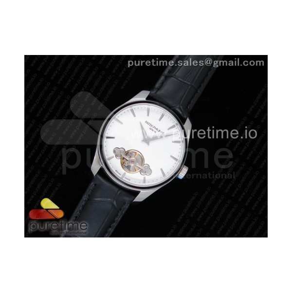 ML공장 파텍필립 클래식 디 에로틱 타임피스 화이트다이얼 스틸인덱스 가죽스트랩 Classic The Erotic Timepiece White Dial SS Markers on Black Leather Strap A23J