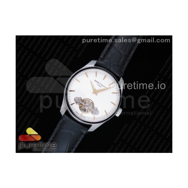 ML공장 파텍필립 클래식 디 에로틱 타임피스 스 화이트다이얼 옐로우골드인덱스 가죽스트랩 Classic The Erotic Timepiece White Dial YG Markers on Black Leather Strap A23J