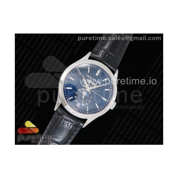 KM공장 파텍필립 컴플리케이션 5396G 블루다이얼 블랙가죽스트랩 Complications 5396G Blue Dial Crystal Markers on Black Leather Strap A324