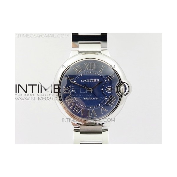 V6공장 까르띠에 발롱블루 42MM 스틸 블루다이얼 브레이슬릿 V4 BALLON BLEU 42MM SS BLUE TEXTURED DIAL ON SS BRACELET A2824