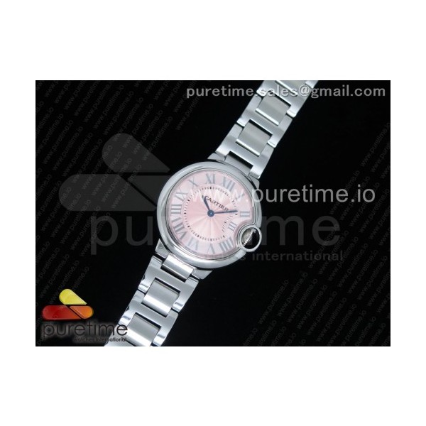 AF공장 까르띠에 발롱블루 33MM 스틸 Ballon Bleu 33mm SS Pink Textured Dial on SS Bracelet Jap Quartz