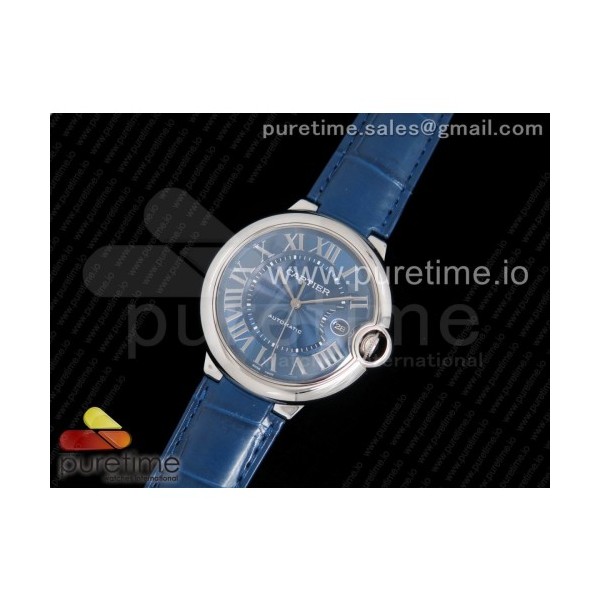 AF공장 까르띠에 발롱블루 42MM 스틸 블루다이얼 블루크로커다일스트랩 Ballon Bleu 42mm SS Blue Texture Dial on Blue Crocodile Strap A2892