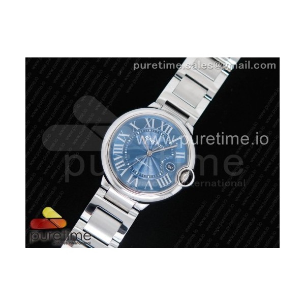 CR공장 까르띠에 발롱블루 42MM 스틸 블루다이얼 브레이슬릿 Ballon Bleu 42mm SS Blue Textured Dial on SS Bracelet A2824