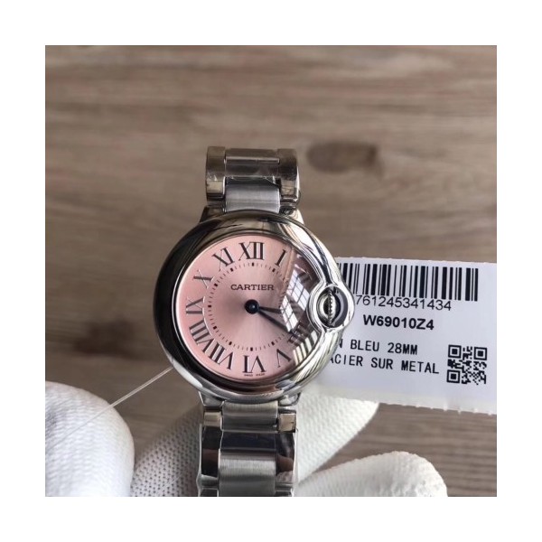 V6공장 까르띠에 발롱블루 28mm Cartier Ballon Bleu de Cartier 28mm 스틸 핑크