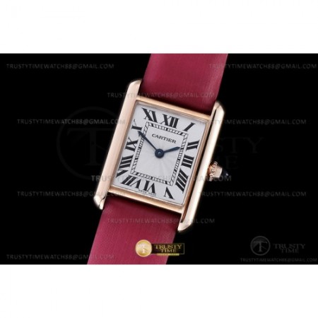 F1공장 까르띠에 탱크 머스트 스몰 로즈골드금통 핑크스트랩 Cartier Tank Must Small RG/LE Wht F1F Sw Qtz