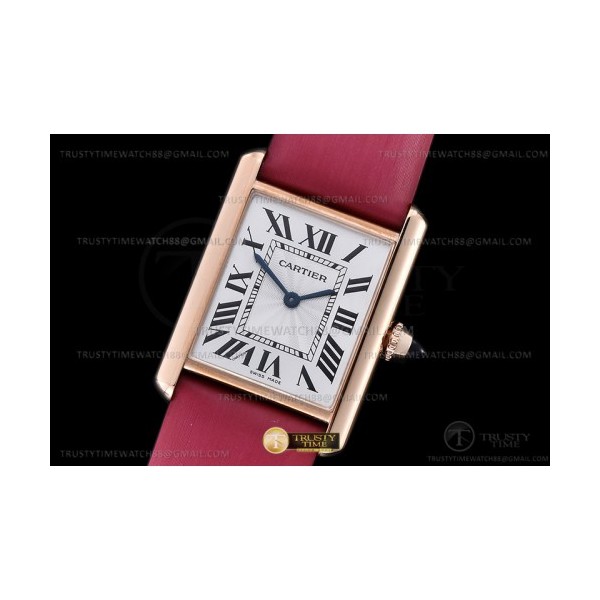 F1공장 까르띠에 탱크 머스트 로즈골드금통 핑크스트랩 Cartier Tank Must Lrg RG/LE Wht F1F Sw Qtz