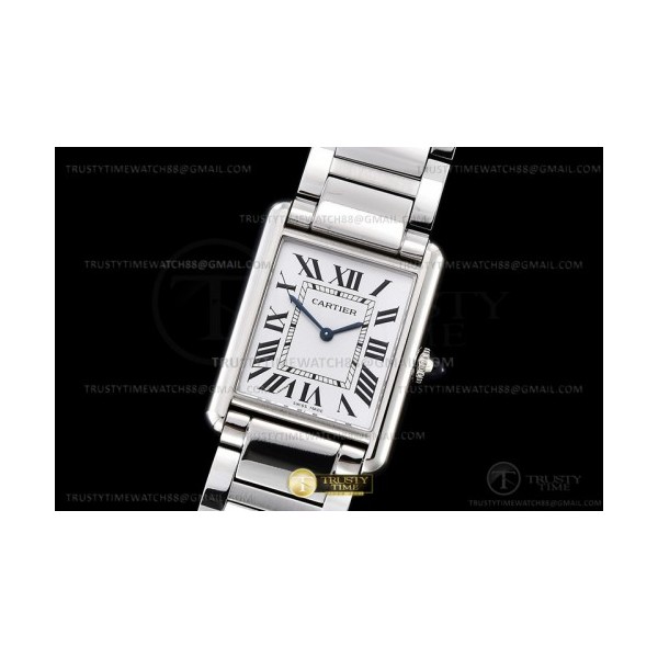 K11공장 까르띠에 탱크 머스트 라지 스틸 화이트다이얼 브레이슬릿 CAR0548A - Cartier Tank Must Large SS/SS Wht K11 Sw Qtz