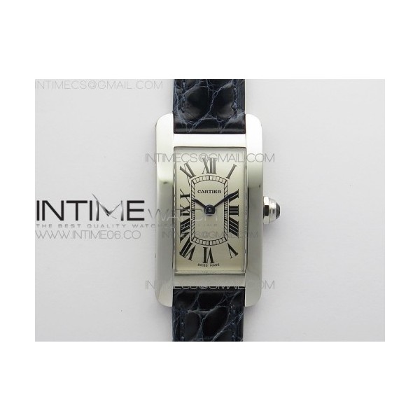 8848공장 까르띠에 탱크 아메리칸워치 29 스틸 실버다이얼 블랙악어스트랩 Tank WJTA0029 29mm 8848F SS Silver Dial on Black Croco Strap Ronda Quartz