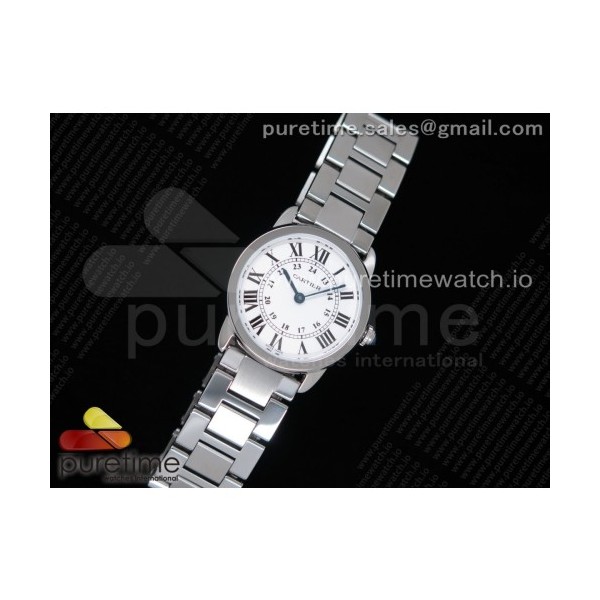 GP공장 까르띠에 롱드솔로 29MM 스틸 화이트다이얼 브레이슬릿 Ronde Solo De Cartier 29mm SS White Dial on SS Bracelet Ronda Quartz