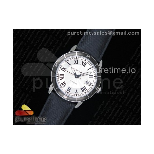 GP공장 까르띠에 롱드 크로아지에 드 까르띠에 스틸 화이트다이얼 나일론스트랩 Ronde Croisière De Cartier SS White Dial Black Bezel on Black Nylon Strap A2824