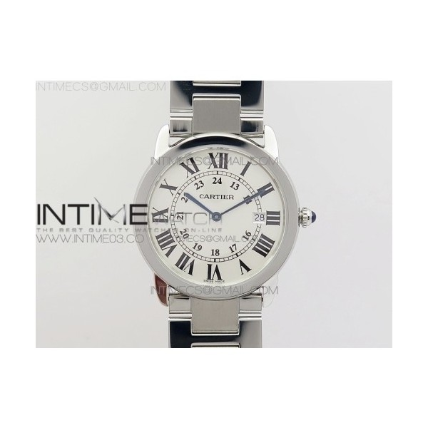 K11공장 까르띠에 롱드솔로 36MM 스틸 화이트다이얼 브레이슬릿 RONDE SOLO DE CARTIER 36MM WHITE DIAL ON SS BRACELET RONDA QUARTZ