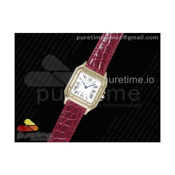 K11공장 까르띠에 팬더 레이디 27 로즈골드 금통 화이트다이얼 레드악어스트랩 Panthère Secrete Ladies 27mm RG White Dial on Red Croco Strap Ronda Quartz