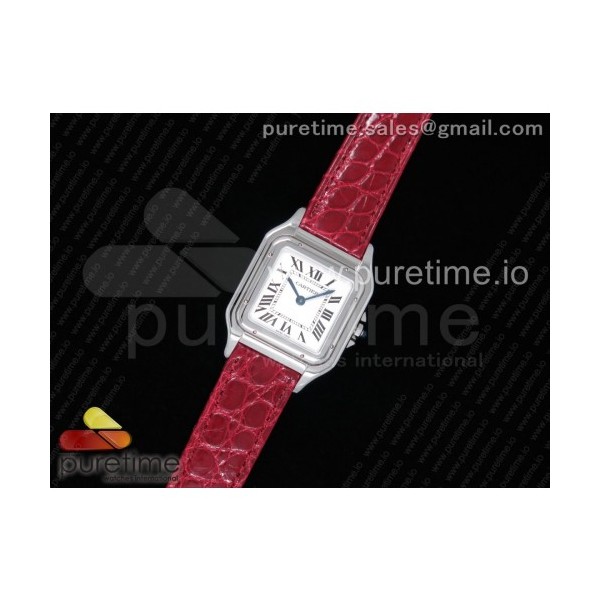 K11공장 까르띠에 팬더 레이디즈 27 스틸 화이트다이얼 레드악어스트랩 Panthère Secrete Ladies 27mm SS White Dial on Red Croco Strap Ronda Quartz