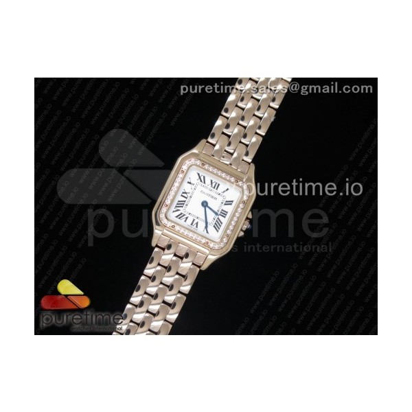 K11공장 까르띠에 팬더 레이디즈 27 로즈골드금장 화이트다이아다이얼 브레이슬릿 Panthère Secrete Ladies 27mm RG White Dial Diamonds Bezel on RG Bracelet Ronda Quartz