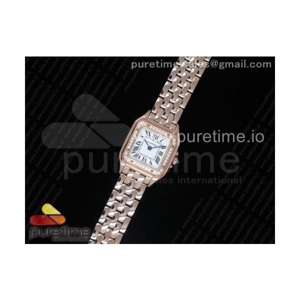 K11공장 까르띠에 팬더 레이디즈 22 로즈골드금장 화이트다이아다이얼 브레이슬릿 Panthère Secrete Ladies 22mm RG White Dial Diamonds Bezel on RG Bracelet Ronda Quartz