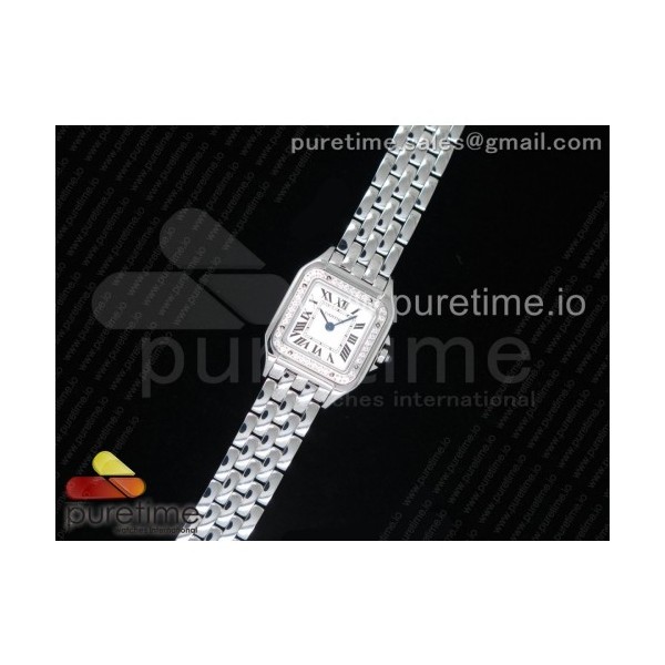 K11공장 22mm까르띠에 팬더 시크릿 레이디즈 스틸앤다이아케이스 브레이슬릿Panthère Secrete Ladies 22mm SS Diamonds Bezel White Dial on SS Bracelet Ronda Quartz