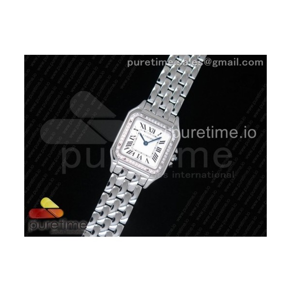 K11공장 27mm까르띠에 팬더 시크릿 레이디즈 스틸앤다이아케이스 브레이슬릿Panthère Secrete Ladies 27mm SS Diamonds Bezel White Dial on SS Bracelet Ronda Quartz