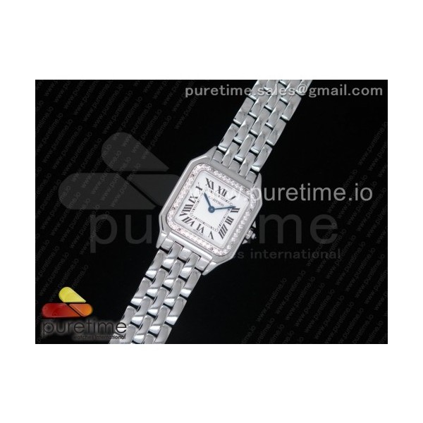 GF공장 까르띠에 팬더 시크릿 레이디즈 스틸앤다이아케이스 브레이슬릿 Panthère Secrete Ladies SS White Dial Diamonds Bezel on SS Bracelet Ronda Quartz