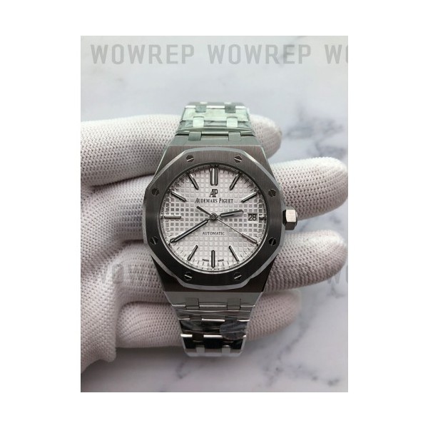 JF공장 V5 오데마피게 로얄오크 15450 Cal.3120 Audemars Piguet Royal Oak 15450 스틸 화이트다이얼 브레이슬릿