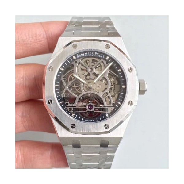 오데마피게 로얄오크 투어빌론 스틸 스켈레톤다이얼 ROYAL OAK 41MM SS SKELETON DIAL ON SS BRACELET FLYING TOURBILLION(FREE LEATHER STRAP)