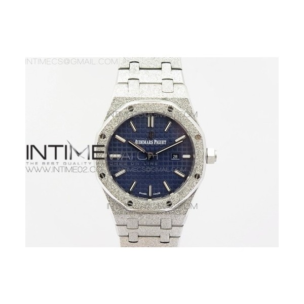 OM공장 오데마피게 로얄오크 15000 프로스티드골드 블루다이얼 ROYAL OAK 33MM 15000 SATIN-POLISHED SS BLUE DIAL ON SS BRACELET QUARTZ