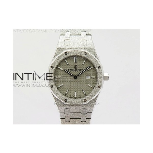 OM공장 오데마피게 로얄오크 15000 프로스티드골드 그레이다이얼 ROYAL OAK 33MM 15000 SATIN-POLISHED SS GRAY DIAL ON SS BRACELET QUARTZ