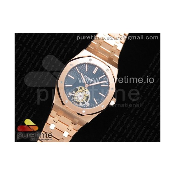 JF공장 오데마피게 로얄오크 투어빌론 엑스트라씬 로즈골드금장 블루다이얼 브레이슬릿 Royal Oak Tourbillon Extra-thin RG Blue Textured Dial on RG Bracelet