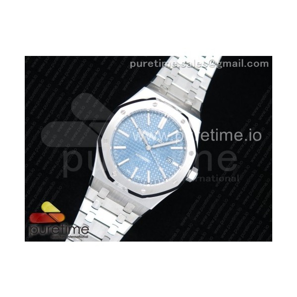 JF공장 V5 오데마피게 로얄오크 15400 스틸 블루다이얼 브레이슬릿 Royal Oak 41mm 15400 SS Blue Textured Dial on SS Bracelet A3120 V5