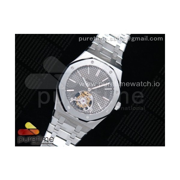 JF공장 오데마피게 로얄오크 투어빌론 엑스트라씬 그레이다이얼 브레이슬릿 Royal Oak Tourbillon Extra-thin SS Gray Textured Dial on SS Bracelet