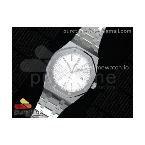 FK공장 오데마피게 로얄오크 15400 화이트다이얼 브레이슬릿 Royal Oak 41mm 15400 SS White Textured Dial on SS Bracelet A3120