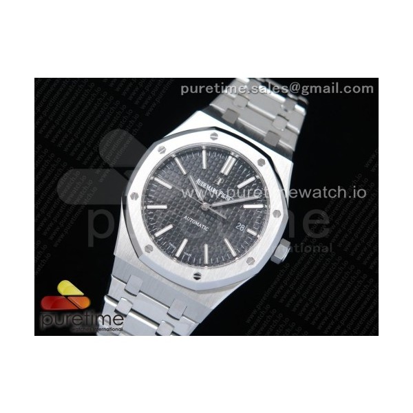 Z+F공장 로얄오크 15400 블랙다이얼 브레이슬릿 Royal Oak 41mm 15400 SS Black Textured Dial on SS Bracelet A3120 (Free Box)