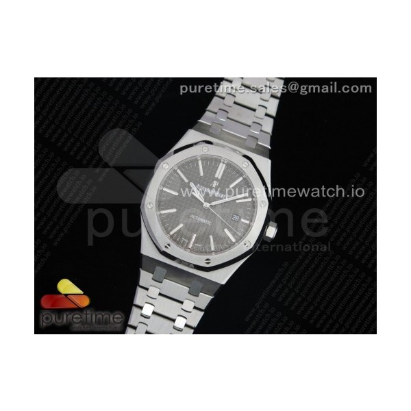 Z+F공장 로얄오크 15400 그레이다이얼 브레이슬릿 Royal Oak 41mm 15400 SS Gray Textured Dial on SS Bracelet A3120 (Free Box)