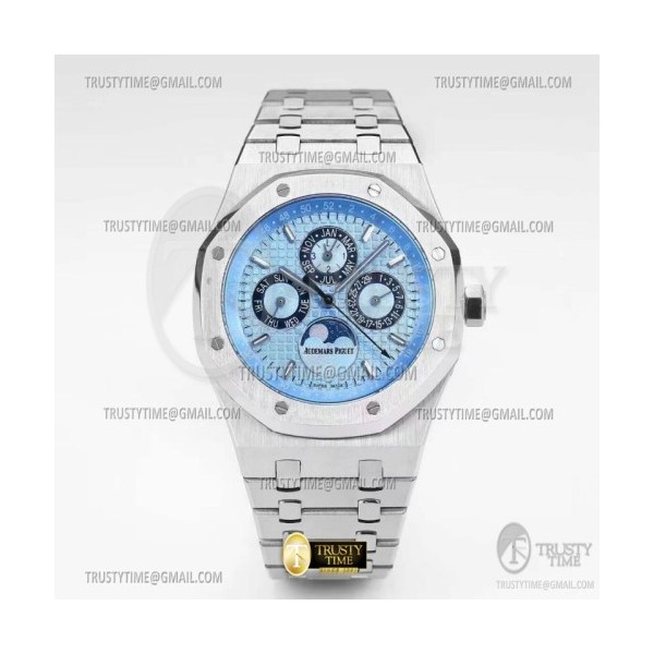 BF공장 오데마피게 로얄오크 퍼페츄얼캘린더 26574 아이스블루다이얼 Royal Oak Perpetual Cal 26574PT SS/SS I-Blue BF A5134