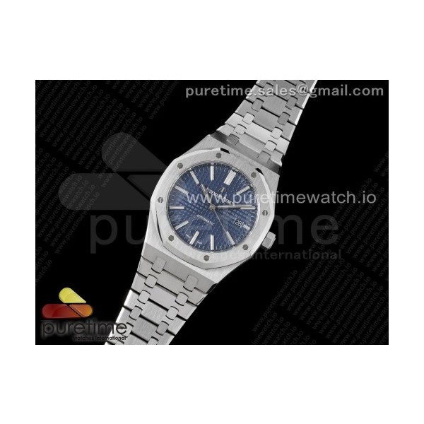 APS공장 오데마피게 로얄오크 15400 스틸 블루다이얼 브레이슬릿 Royal Oak 41mm 15400 SS APSF 1:1 Best Edition Blue Textured Dial on SS Bracelet A3120 Super Clone