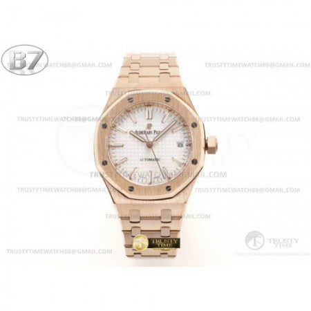 B7공장 오데마피게 로얄오크 15450OR 로즈골드금통 화이트다이얼 브레이슬릿 Royal Oak 37mm 15450OR RG/RG White B7F MY9015