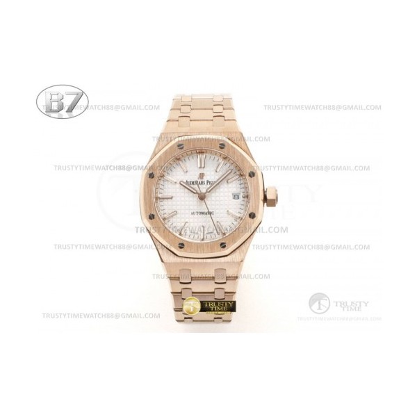 B7공장 오데마피게 로얄오크 15450OR 로즈골드금통 화이트다이얼 브레이슬릿 Royal Oak 37mm 15450OR RG/RG White B7F MY9015