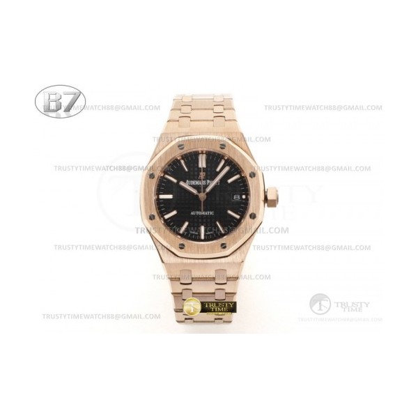 B7공장 오데마피게 로얄오크 15450OR 로즈골드금통 블랙다이얼 브레이슬릿 Royal Oak 37mm 15450OR RG/RG Black B7F MY9015