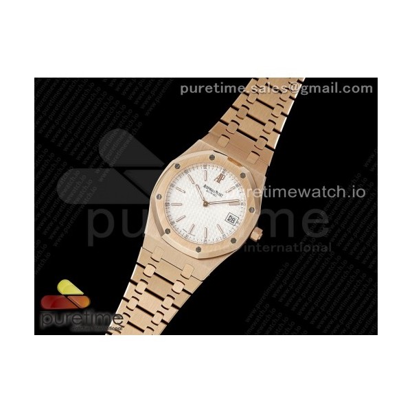 BF공장 오데마피게 로얄오크 15202 로즈골드금통 화이트다이얼 브레이슬릿 Royal Oak 39mm 15202 RG BF 1:1 Best Edition White Textured Dial on RG Bracelet A2121