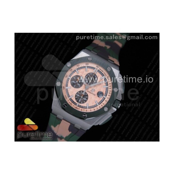 JF공장 오데마피게 로얄오크오프쇼어 2018 SIHH 컴벳에디션 Royal Oak Offshore 2018 SIHH ‘Combat’ 44mm Green Ceramic Bezel on Camo Rubber Strap A3126 w/ Cyclops