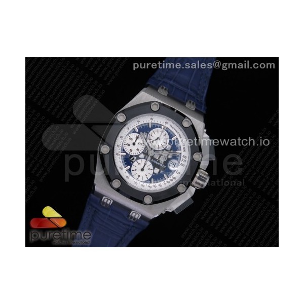 JF공장 V2 로얄오크오프쇼어 루벤 바리첼로 블루다이얼 가죽스트랩 Royal Oak Offshore Ruben Barrichello II Blue Dial on Blue Leather Strap A3126 V2