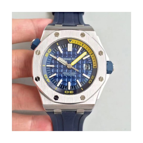 JF공장 V8 오데마피게 2017 로얄오크 오프쇼어 다이버 15710 Audemars Piguet Royal Oak Offshore Diver 스틸 네이비 무료 러버증정