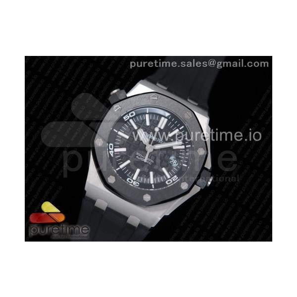 JF공장 V9 오데마피게 로얄오크 오프쇼어 다이버 15710 스틸 세라믹베젤 러버스트랩 Royal Oak Offshore Diver 15710 Ceramic Bezel Black Dial on Rubber Strap A3120