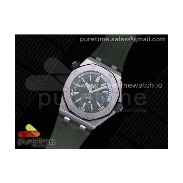 JF공장 로얄오크 오프쇼어 다이버 그린다이얼 러버스트랩 Royal Oak Offshore Diver Green 15710 on Green Rubber Strap A3120