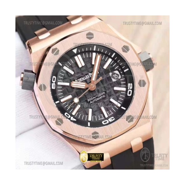 BF공장 오데마피게 로얄오크오프쇼어 다이버 15710 로즈골드금통 블랙다이얼 Royal Oak Offshore Diver 15710 RG/RU Black BF A3120