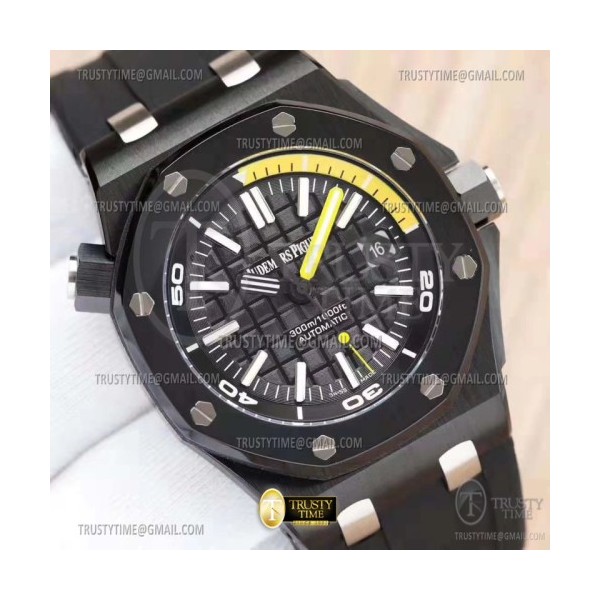 BF공장 오데마피게 로얄오크오프쇼어 다이버 15716 블랙케이스 옐로우이너베젤 Royal Oak Offshore Diver 15706 FC/RU Black BF A3120