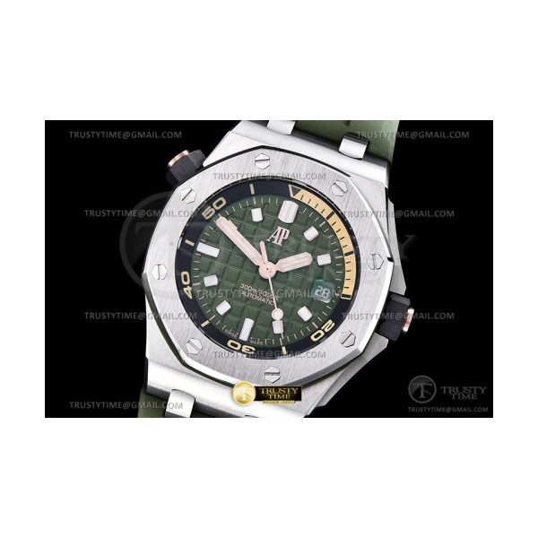 BF공장 오데마피게 로얄오크오프쇼어 다이버 15720 스틸 그린다이얼 러버스트랩 Royal Oak Offshore Diver 15720 SS/RU Grn BF A4308