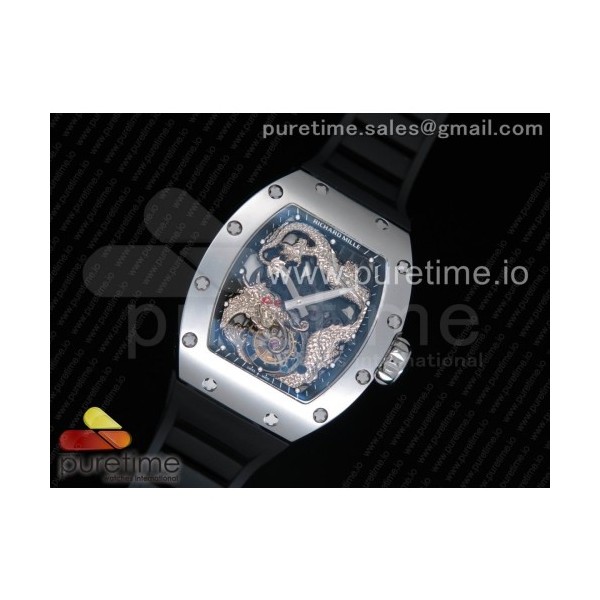 tw공장 리차드밀 RM057 투어빌론 스틸 드래곤다이얼 블랙러버스트랩 RM057 Tourbillon SS Dragon Dial on Black Rubber Strap