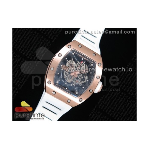 KV공장 RM035-02 로골 스켈레톤다이얼 러버스트랩 RG Skeleton Dial Black on White Rubber Strap MIYOTA8215