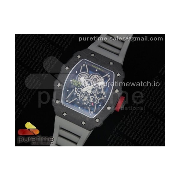 KV공장 V3 리차드밀 RM035-02 스켈레톤다이얼 러버스트랩 RM035-02 Skeleton Dial Red on Gray Rubber Strap MIYOTA8215 V3